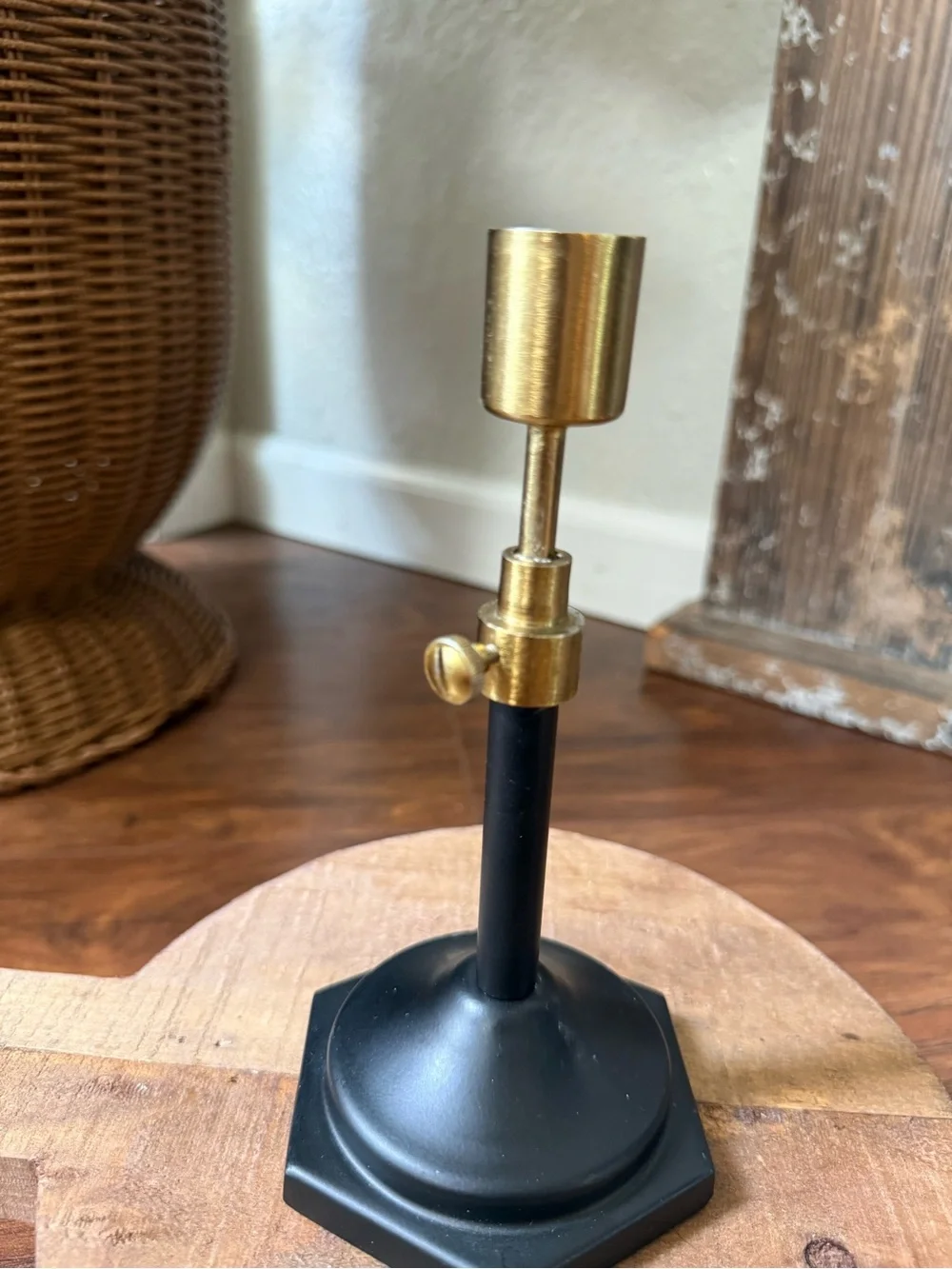 Hearth And Hand With Magnolia Adjustable Candleholder Tapered, Black/Gold